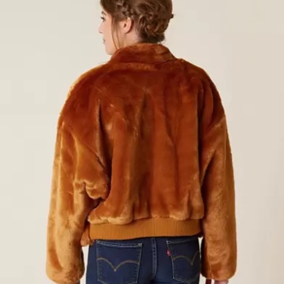 Free People Fur Bomber Jacket - Picture 2 of 7
